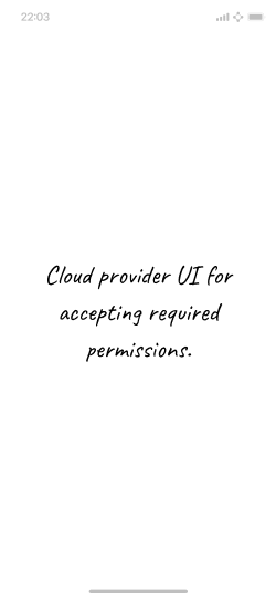 Screen of placeholder where cloud provider UI would be